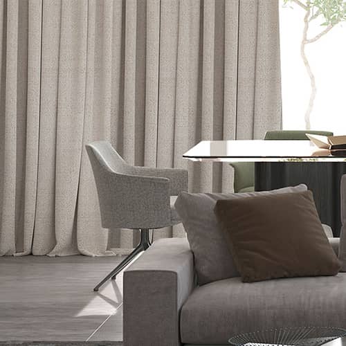 Beige Acoustic Curtains in a Living Room