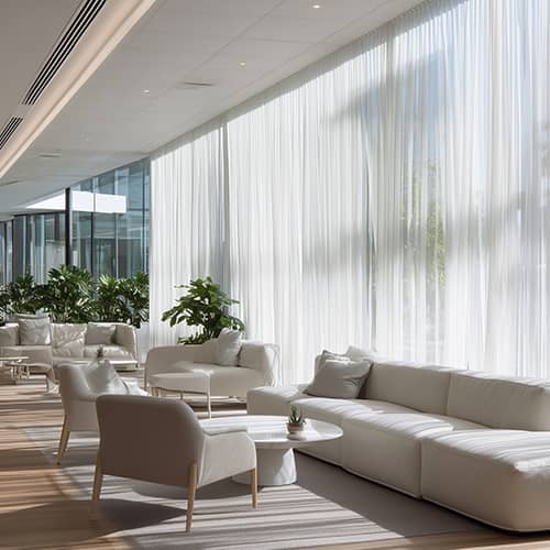 Custom Curtains Fitted in a Lobby
